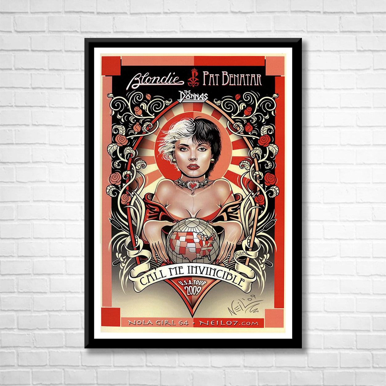 Classic Rock BLONDIE / PAT BENATAR - USA TOUR 2009 Framed Reproduction Poster