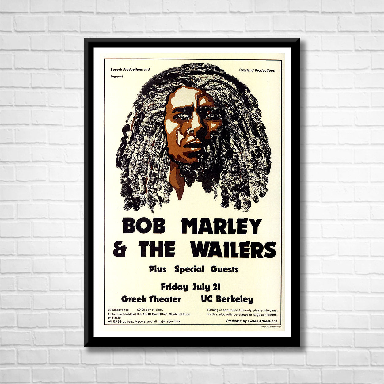 Classic Rock BOB MARLEY and THE WAILERS 1974 Framed Reproduction Poster