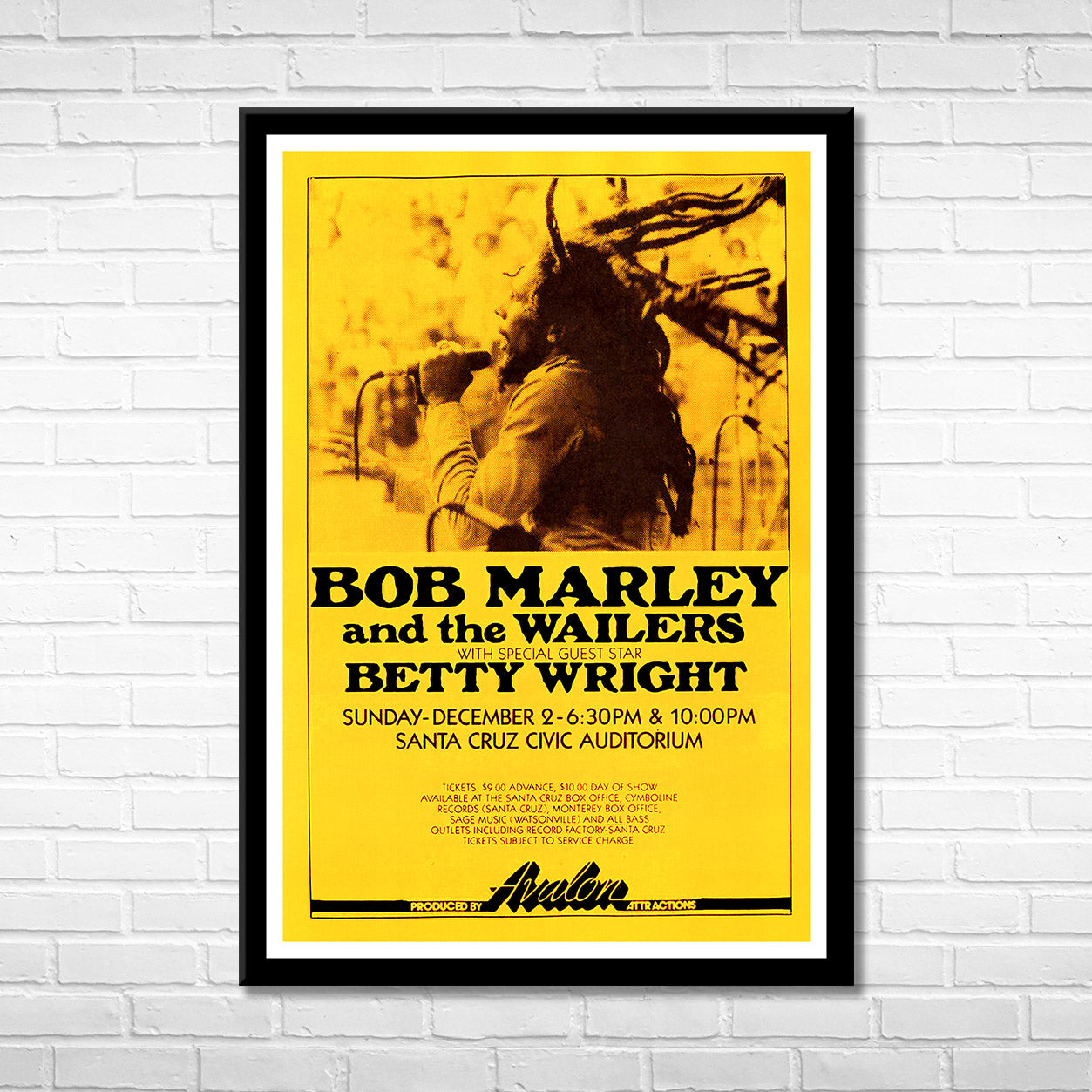 Classic Rock BOB MARLEY and THE WAILERS w/ BETTY WRIGHT Framed Reproduction Poster