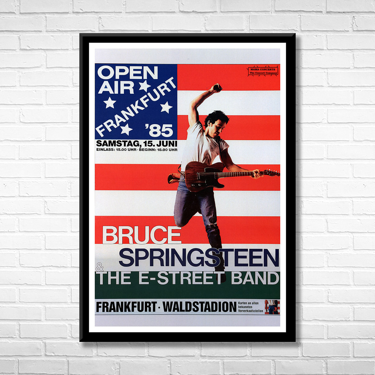 Classic Rock BRUCE SPRINGSTEEN - Frankfurt 1985 Framed Reproduction Poster