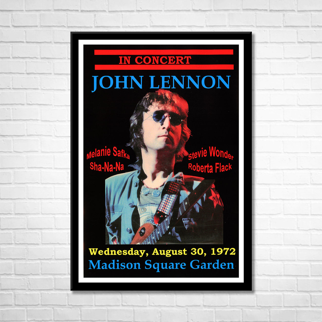 Classic Rock JOHN LENNON - MSG 1972 Framed Reproduction Poster