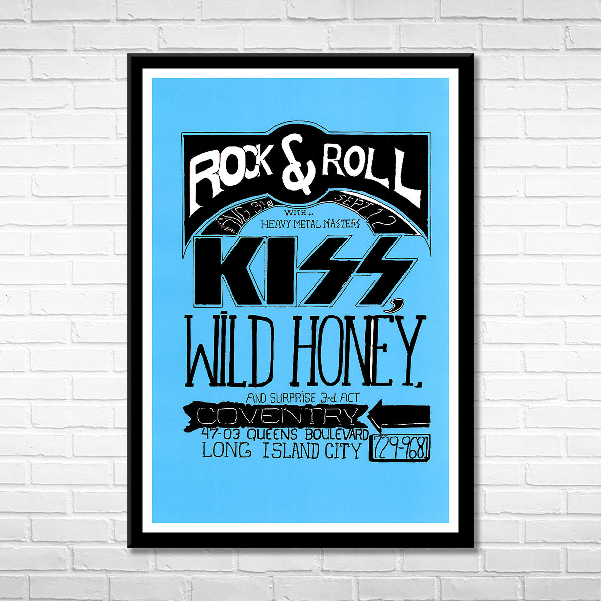 Classic Rock KISS 1973 Framed Reproduction Poster