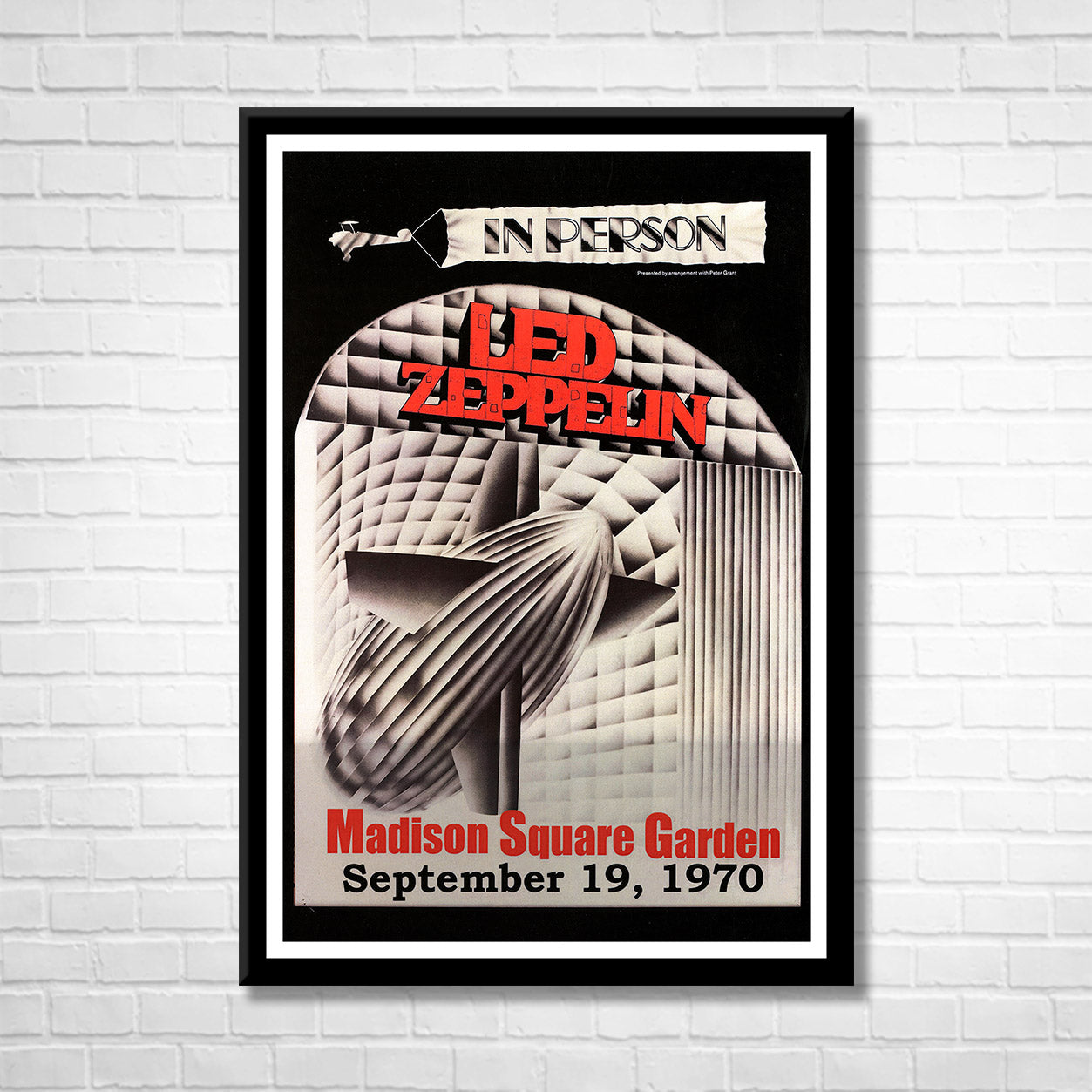 Classic Rock LED ZEPPELIN - MSG 1970 Framed Reproduction Poster