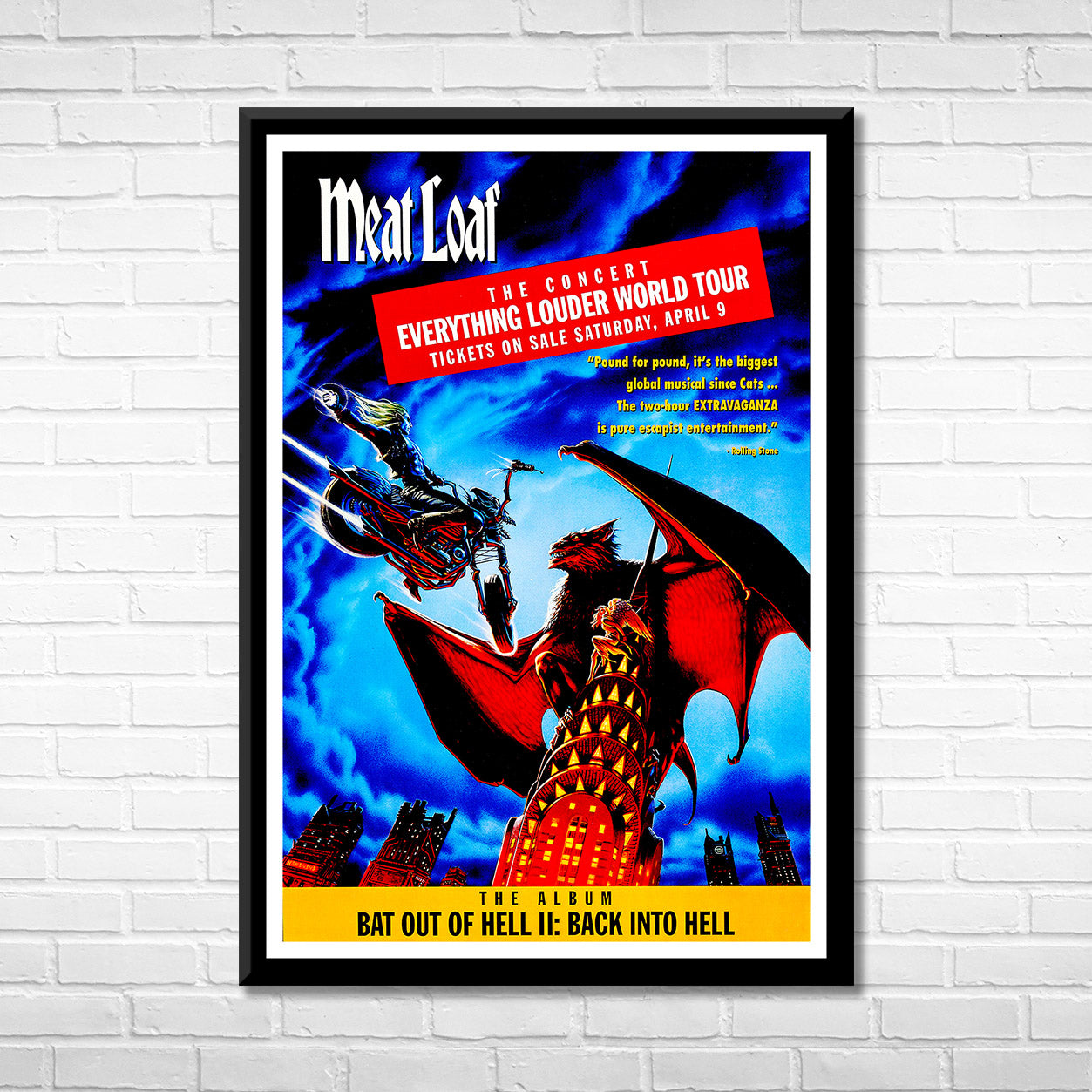 Classic Rock MEATLOAF - BAT OUT OF HELL II Framed Reproduction Poster