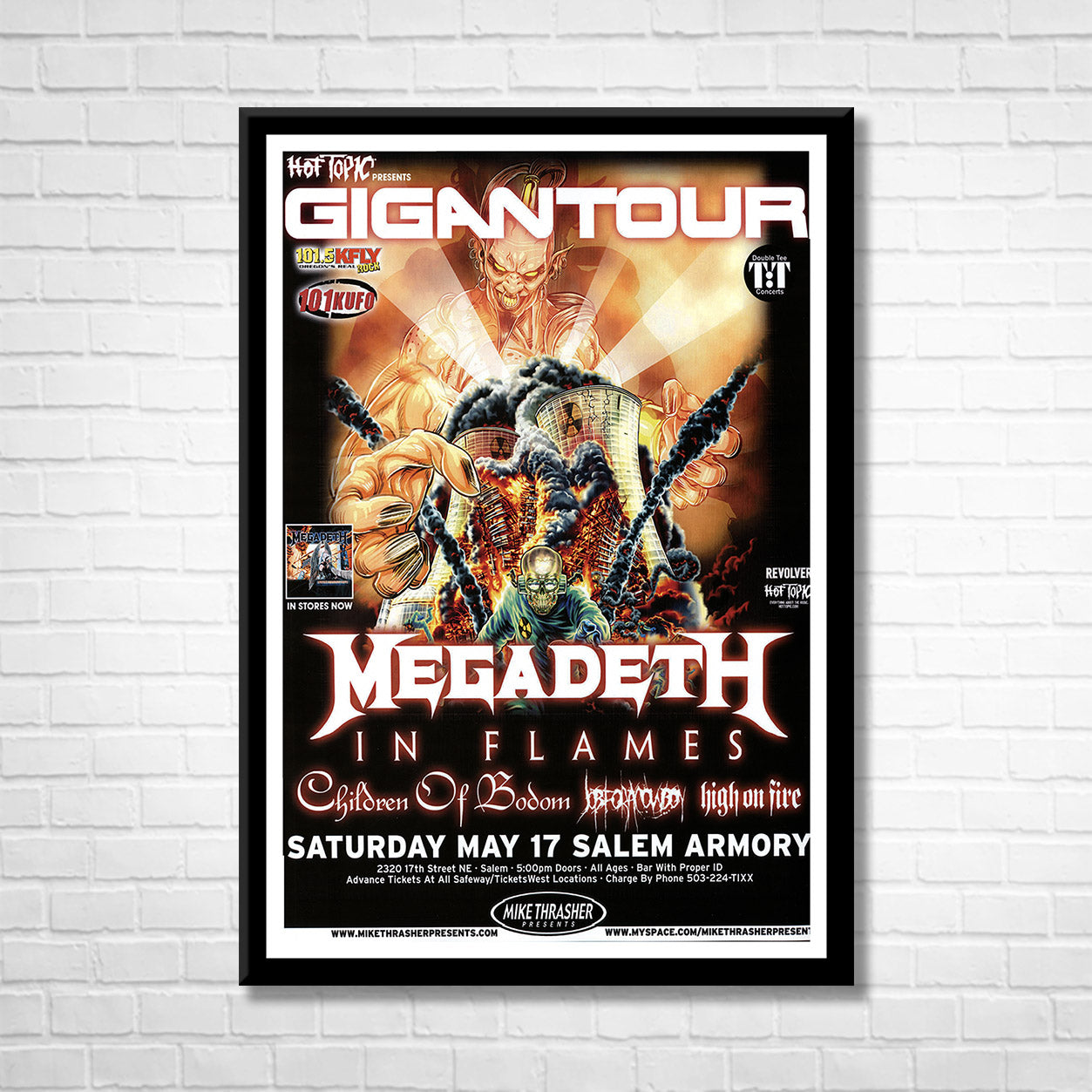 Classic Rock MEGADETH - GIGANTOUR Framed Reproduction Poster