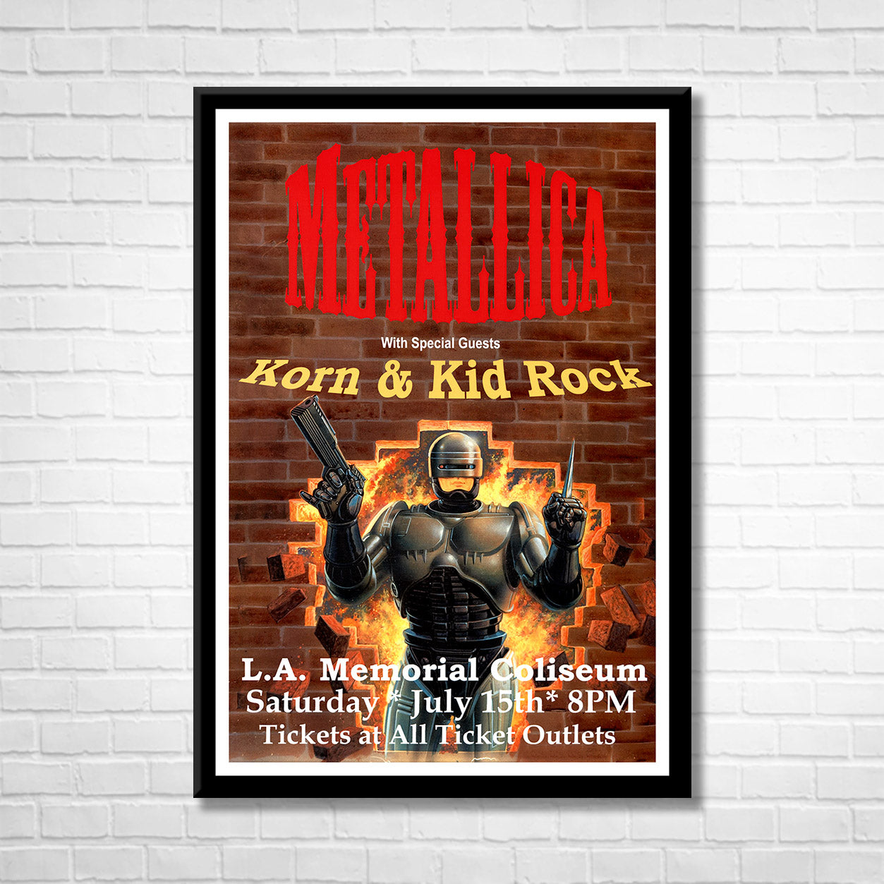 Classic Rock METALLICA - LA MEMORIAL COLISEUM Framed Reproduction Poster