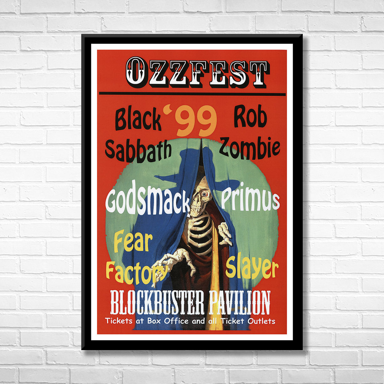 Classic Rock OZZFEST - BLOCKBUSTER PAVILION 1999 Framed Reproduction Poster