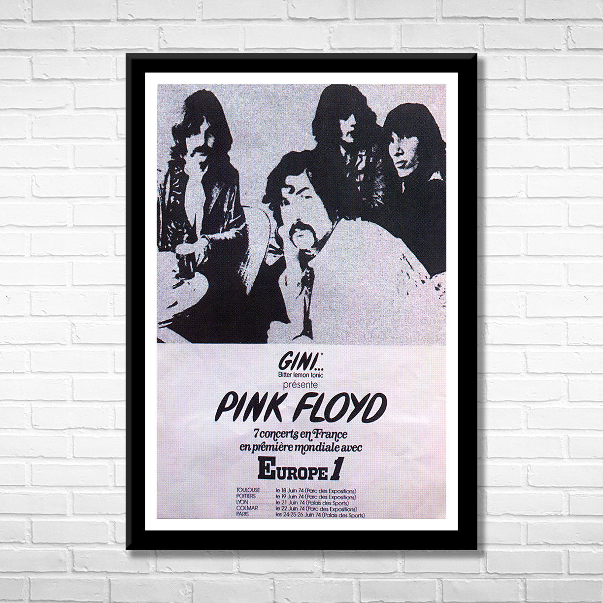 Classic Rock PINK FLOYD -EUROPE 1 Framed Reproduction Poster