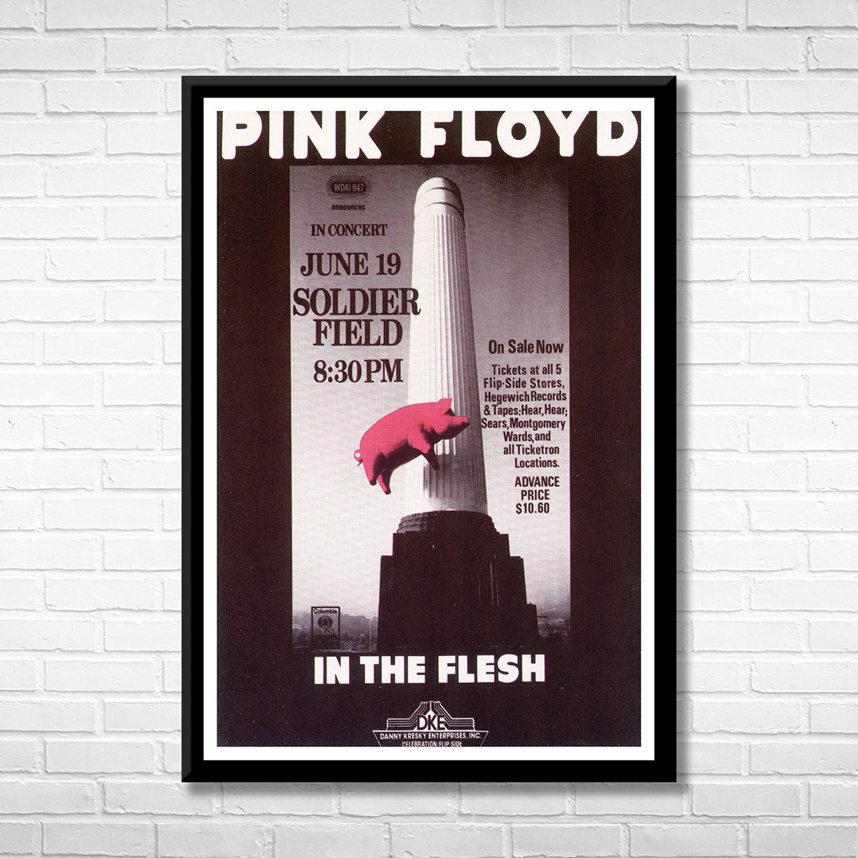 Classic Rock PINK FLOYD - IN THE FLESH AT SOLDIER FIELD Framed Reproduction Poster