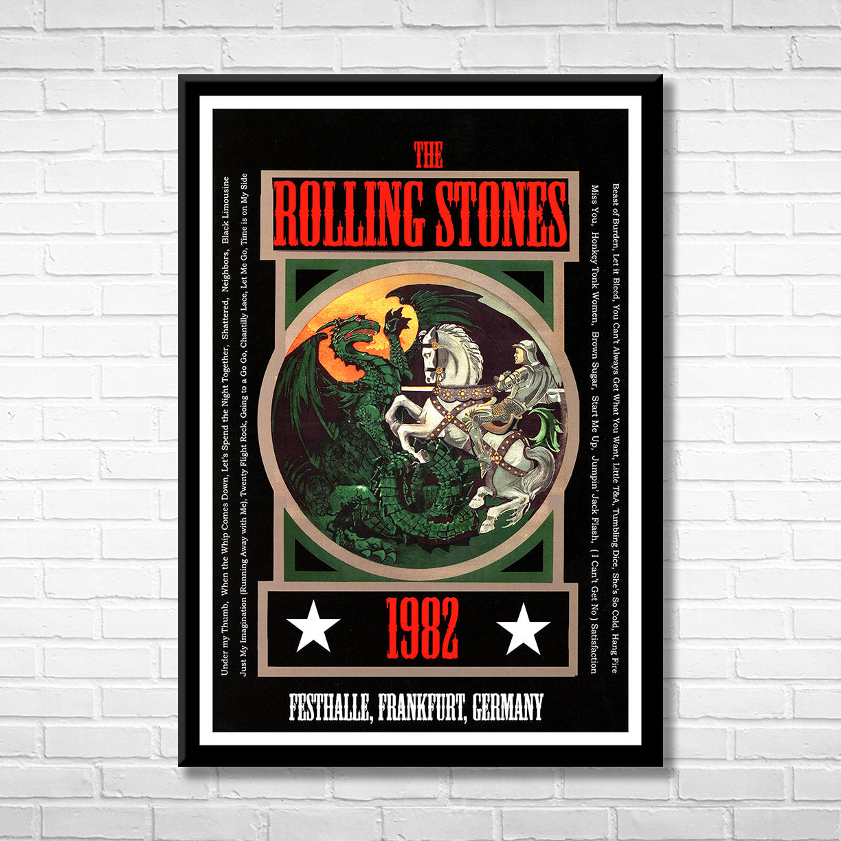 Classic Rock THE ROLLING STONES - FRANKFURT 1982 Framed Reproduction Poster