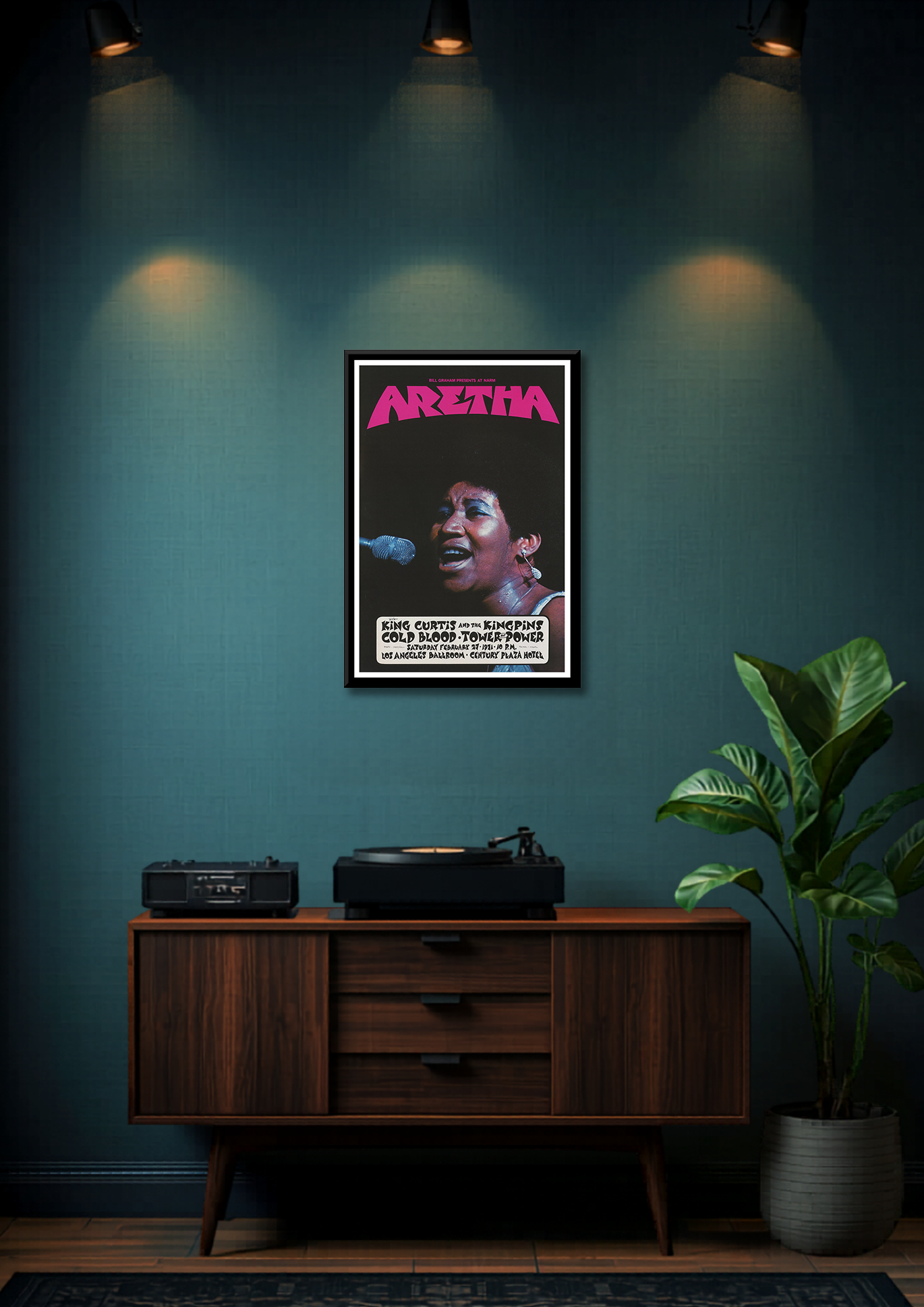 Aretha Franklin Framed Music Poster