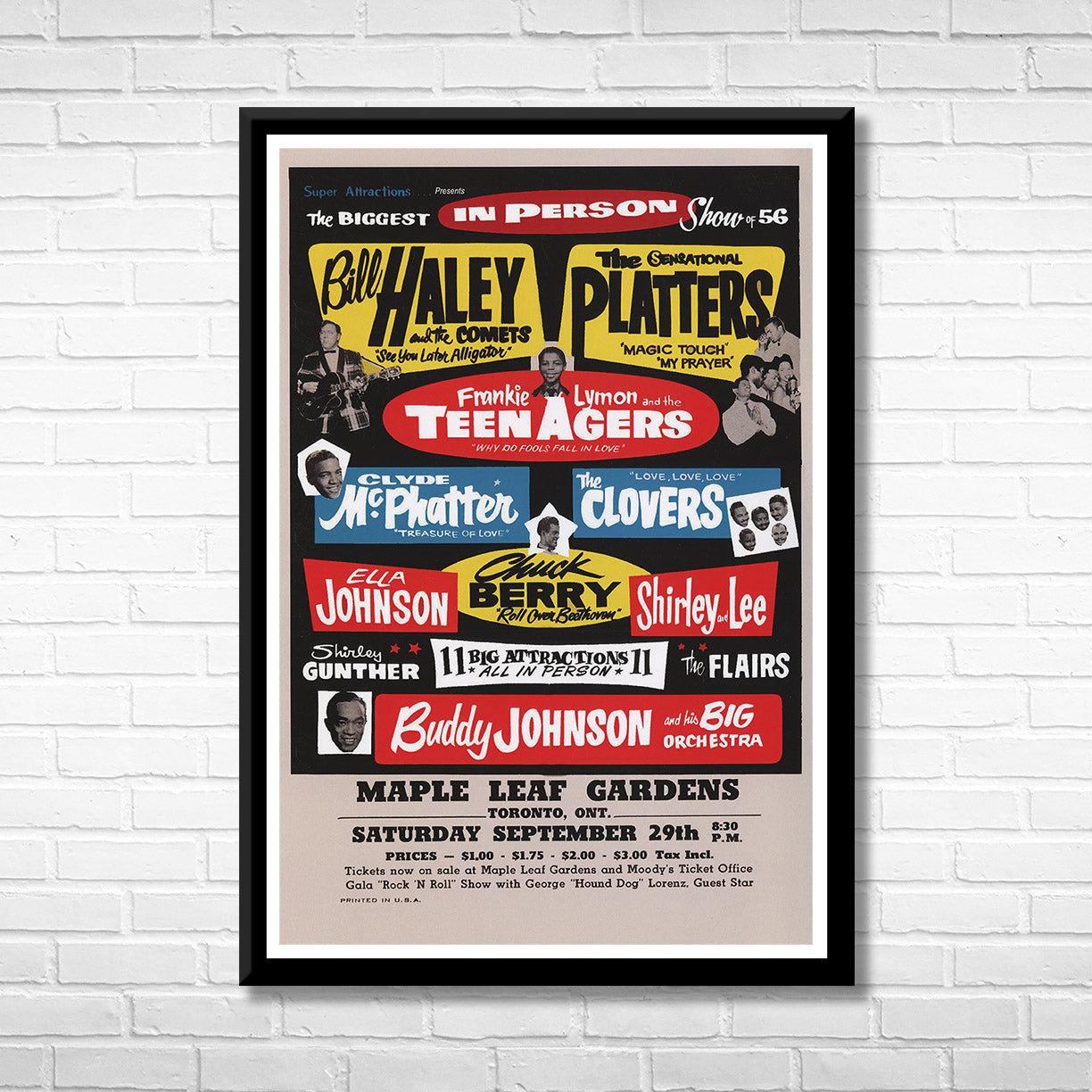 Chuck Berry and Bill Haley Revue Framed Music Poster