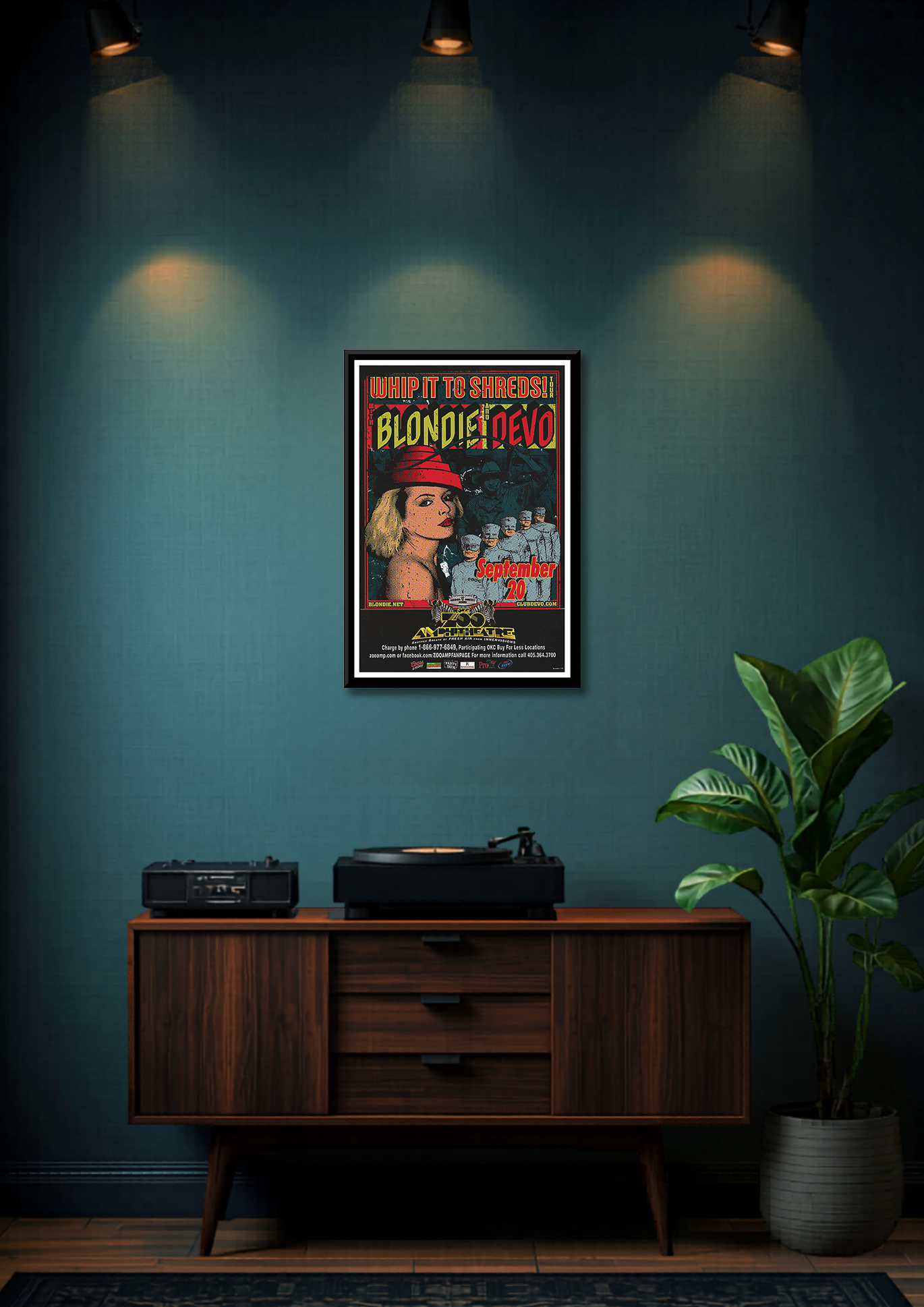 Classic Rock Blondie and DEVO Framed Music Poster