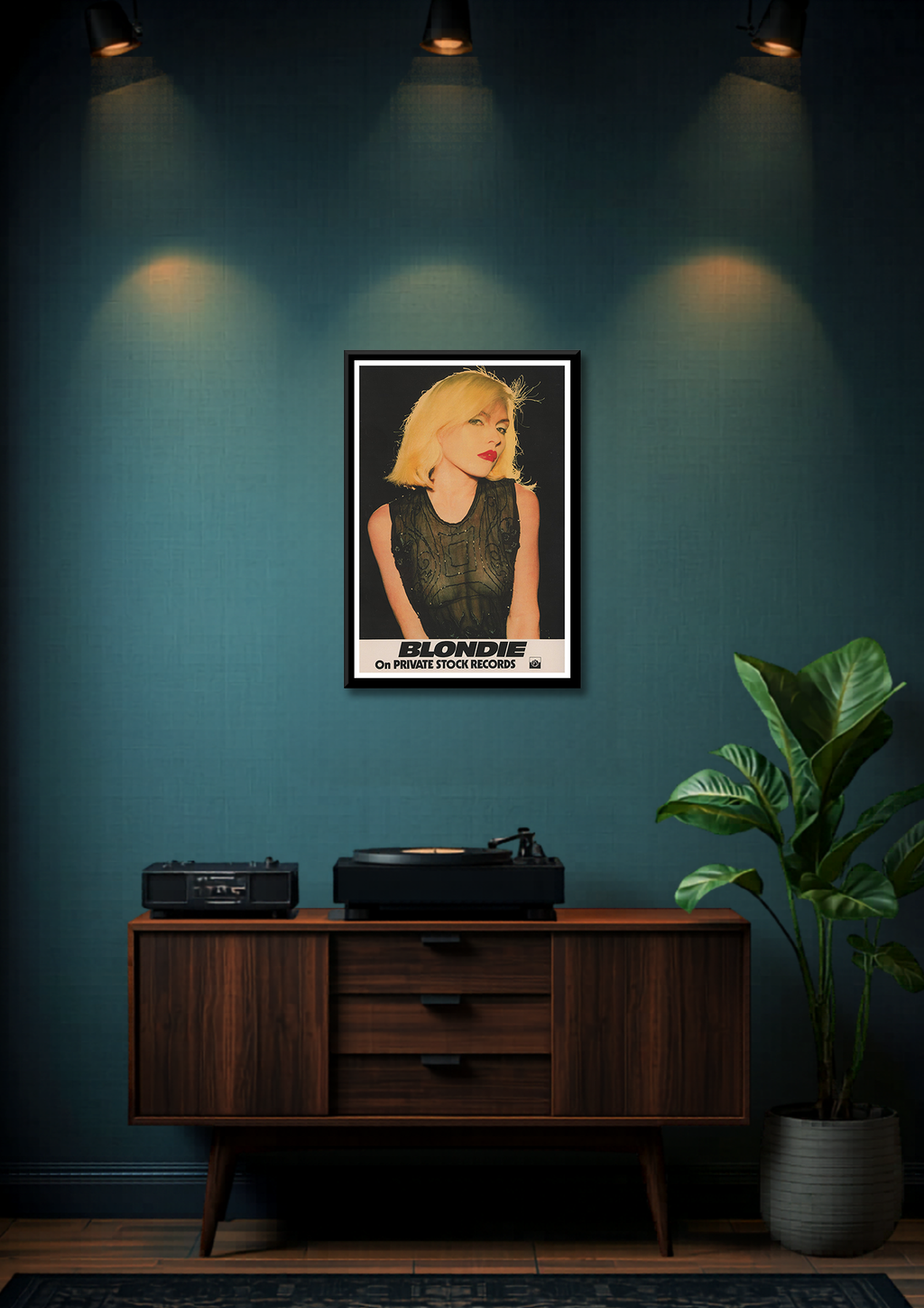 Classic Rock Blondie on Private Stock Records Framed Music Poster