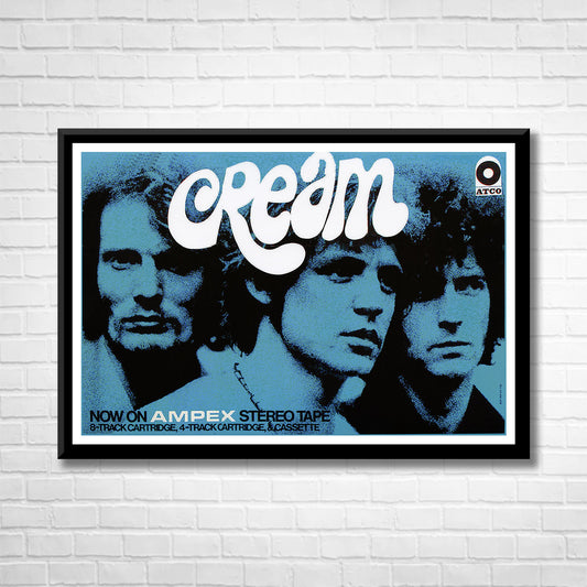 Classic Rock CREAM - AMPEX STEREO TAPE Framed Reproduction Poster