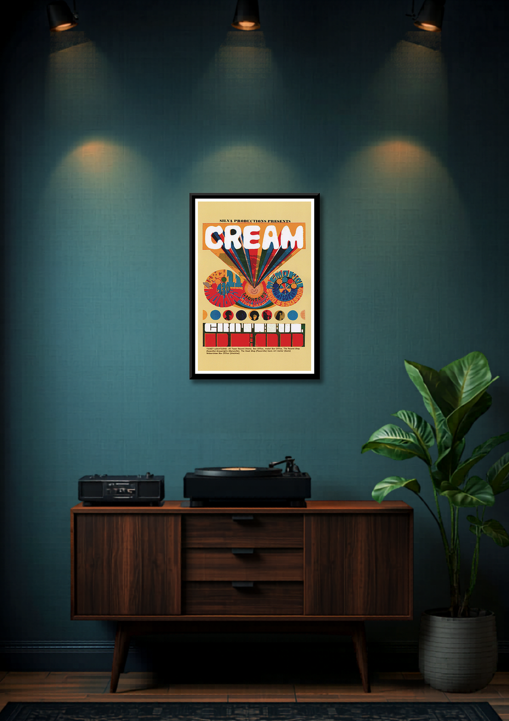 Classic Rock Cream and Grateful Dead Framed Music Poster