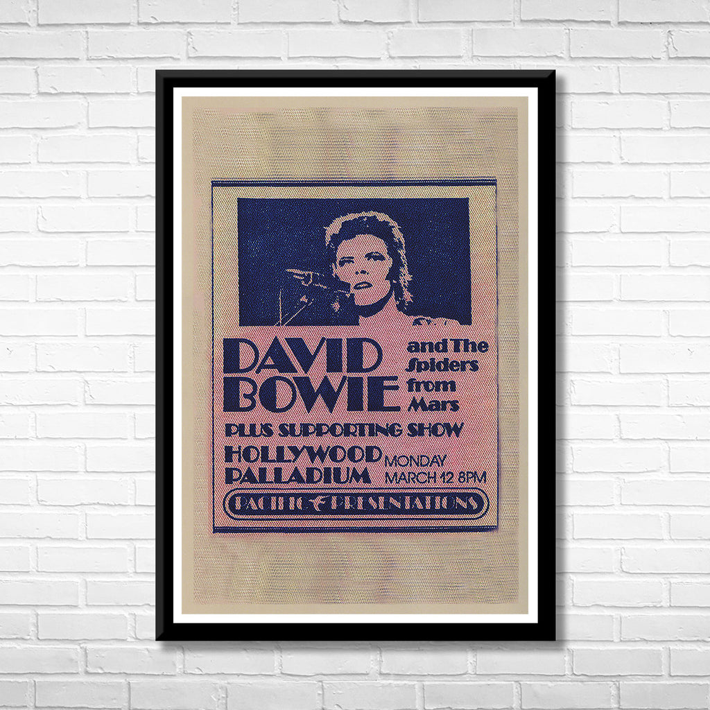 Classic Rock David Bowie at the Hollywood Palladium Framed Music Poster