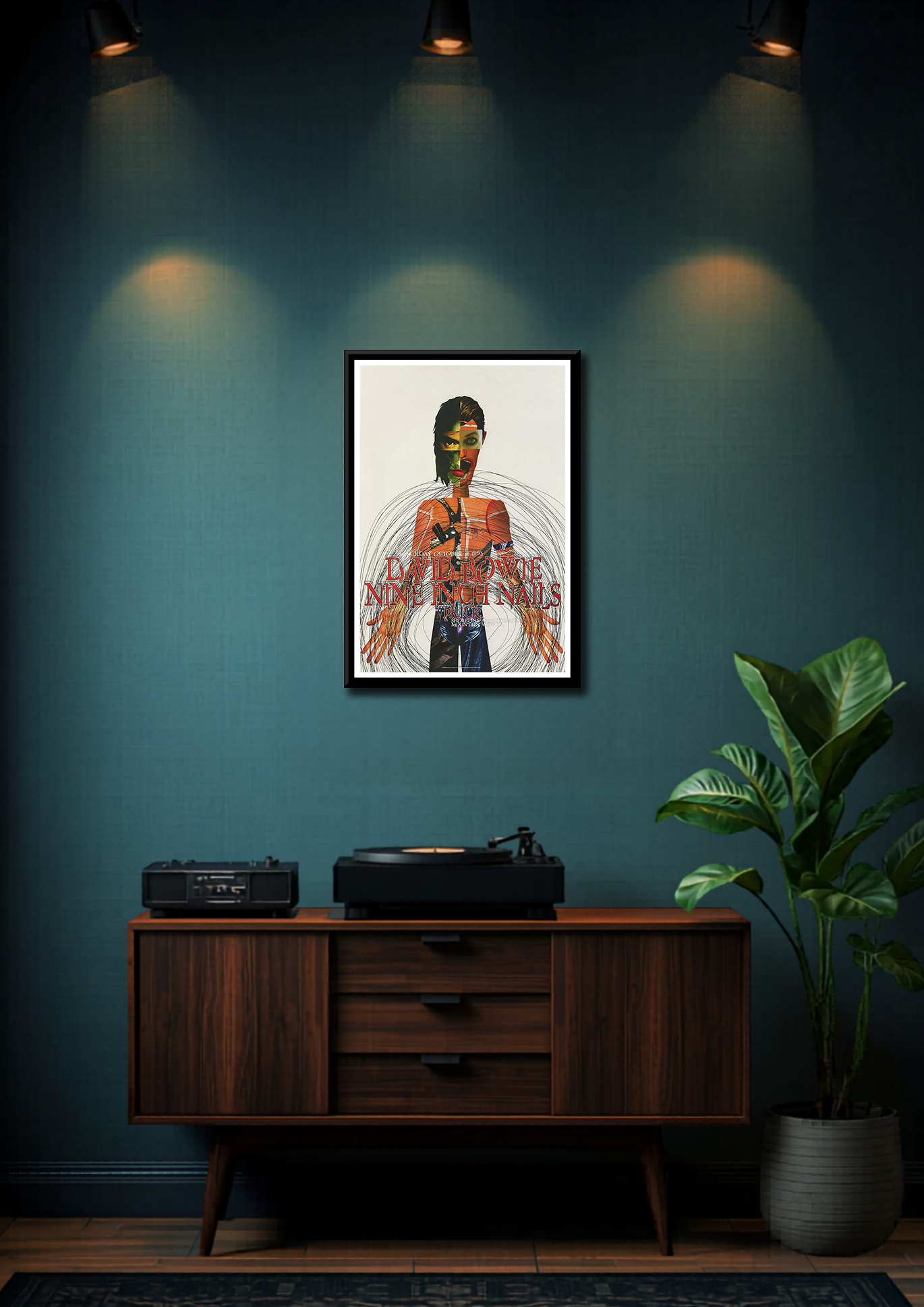 Classic Rock David Bowie Nine Inch Nails Framed Music Poster