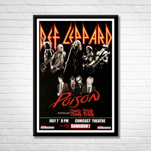 Classic Rock DEF LEPPARD and POISON Framed Reproduction Poster