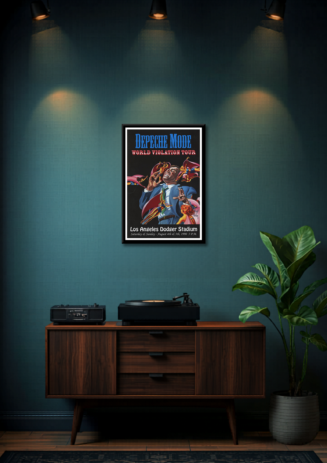 Classic Rock Depeche Mode World Violation Tour Framed Music Poster