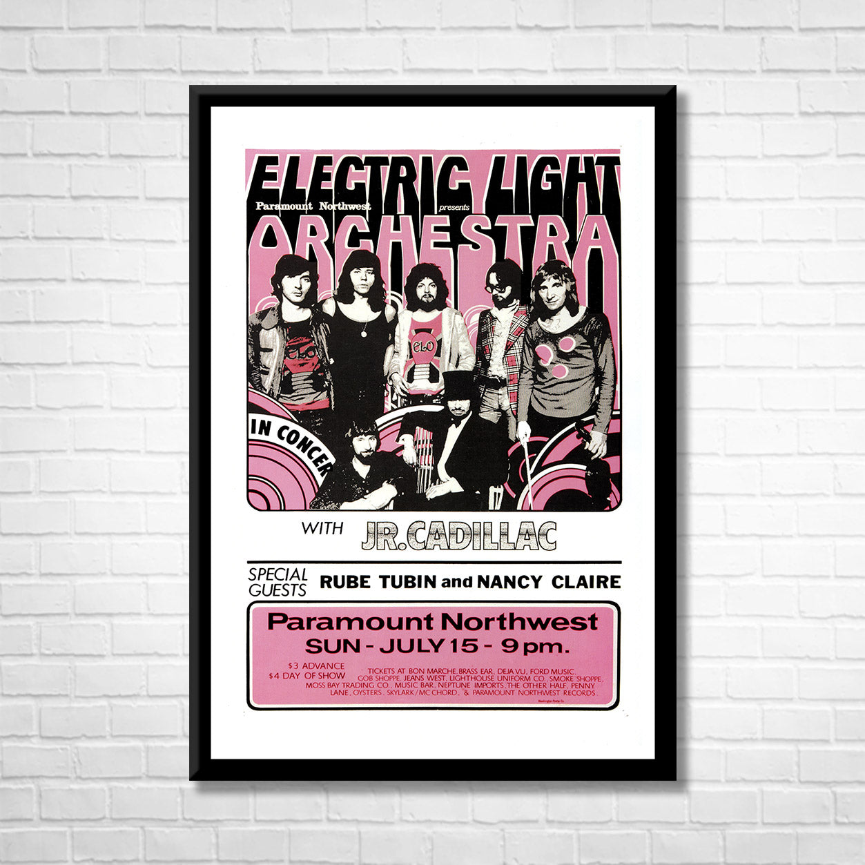 Classic Rock ELECTRIC LIGHT ORCHESTRA 1973 Framed Reproduction Poster