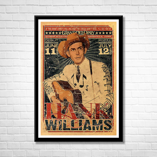 Classic Country HANK WILLIAMS at the GRAND OLE OPRY Framed Reproduction Poster