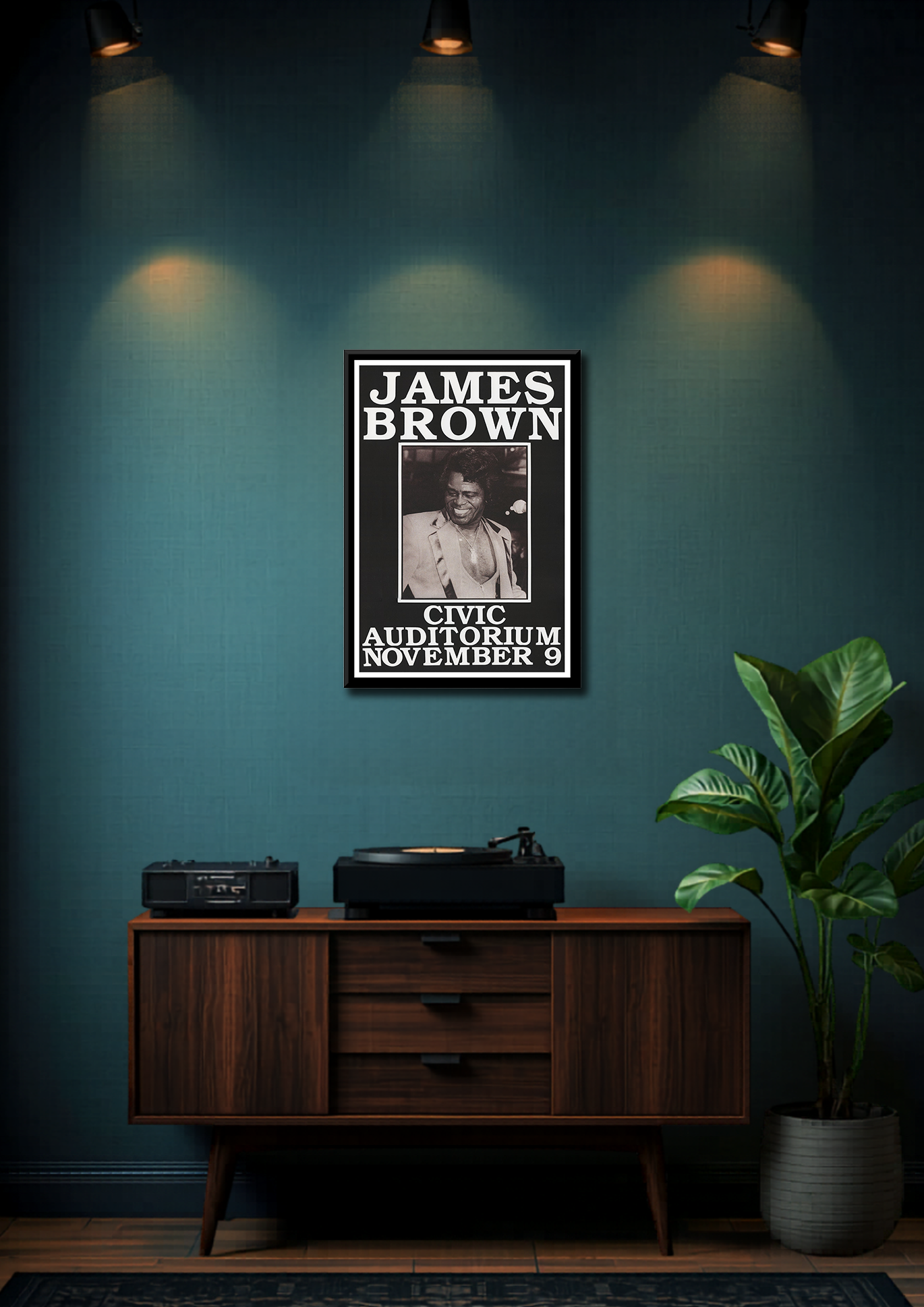 James Brown at the Civic Auditorium Framed Music Poster