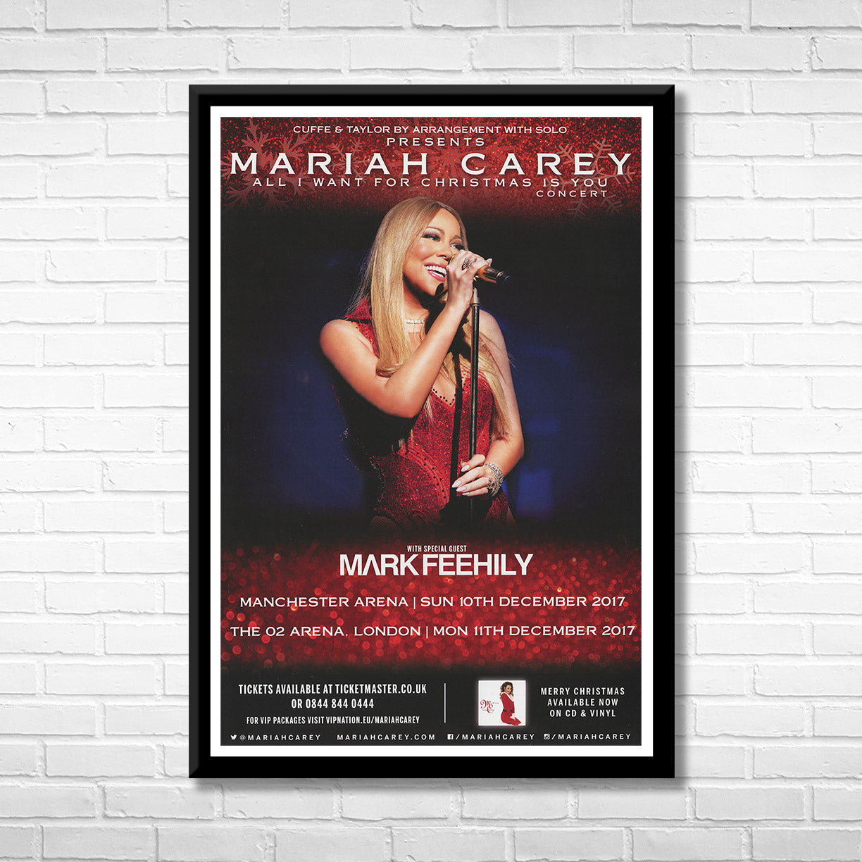 Mariah Carey All I Want for Christmas is You Framed Music Poster