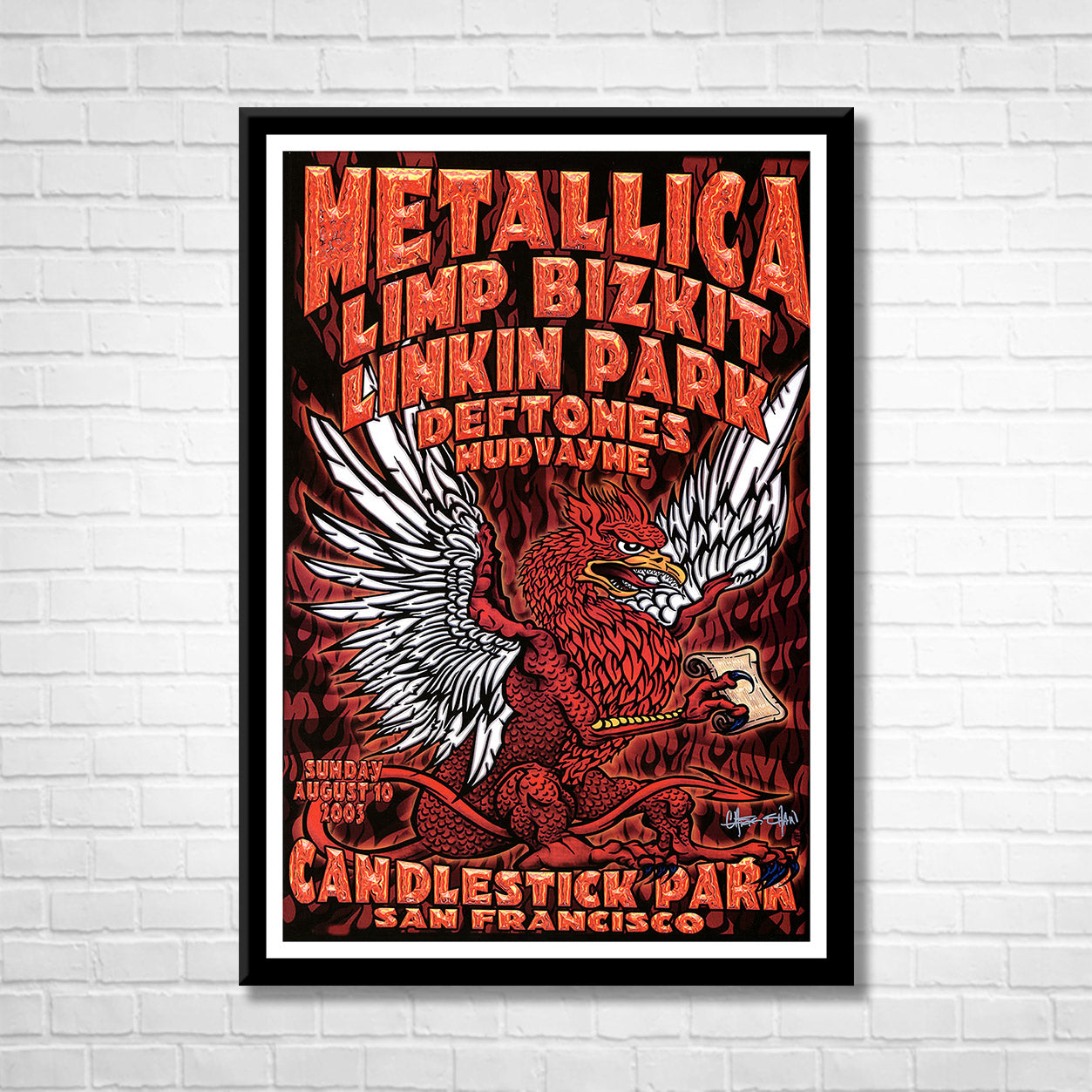 Classic Rock METALLICA - SAN FRANSICO 2000 Framed Reproduction Poster