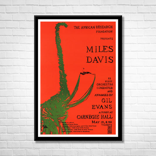 Classic Jazz MILES DAVIS & GIL EVANS at CARNEGIE HALL Framed Reproduction Poster