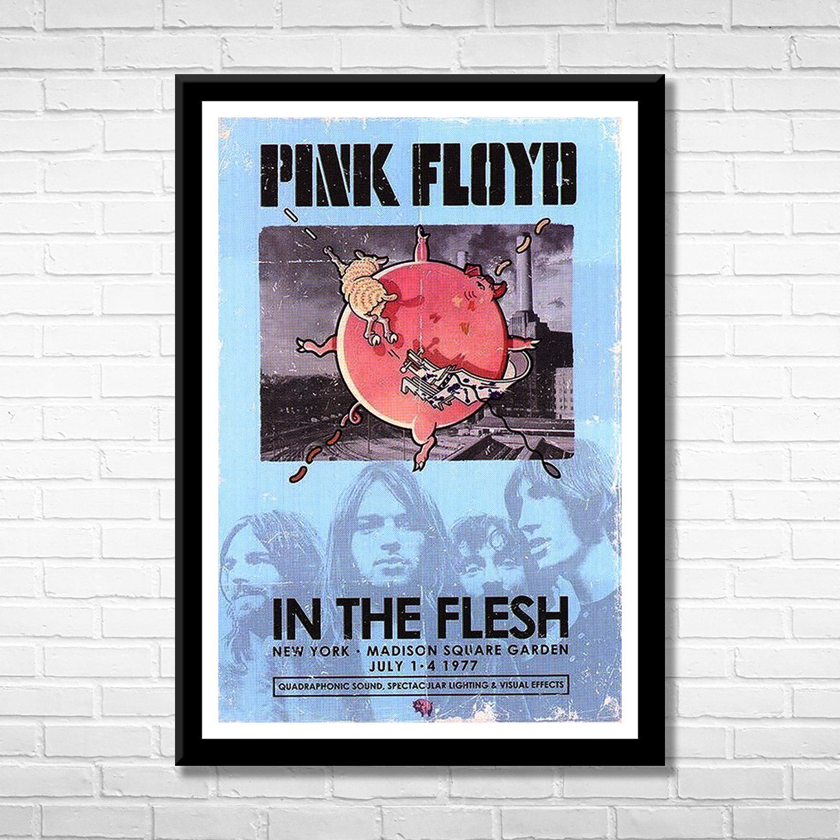 Classic Rock PINK FLOYD - IN THE FLESH 1977 Framed Reproduction Poster