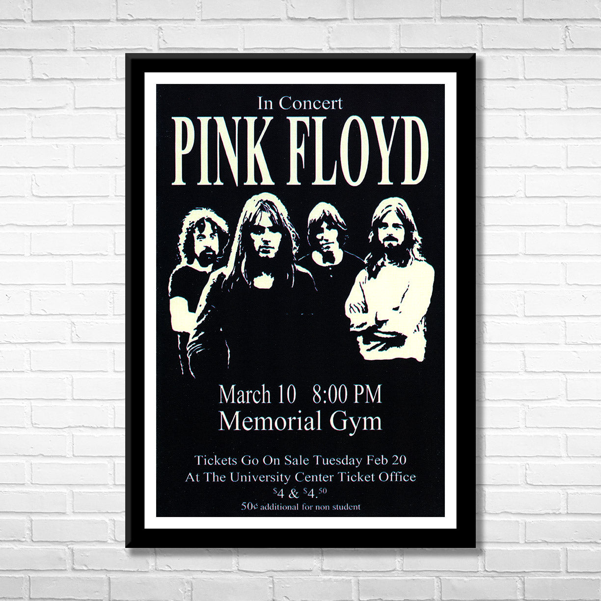Classic Rock PINK FLOYD - MEMORIAL GYM Framed Reproduction Poster