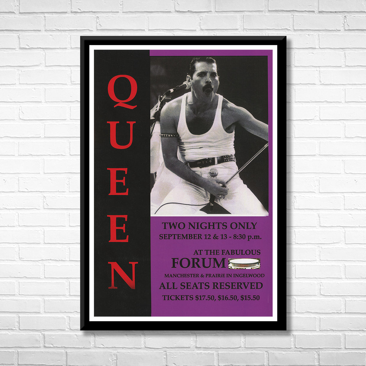 Classic Rock Queen at the Forum Framed Music Poster