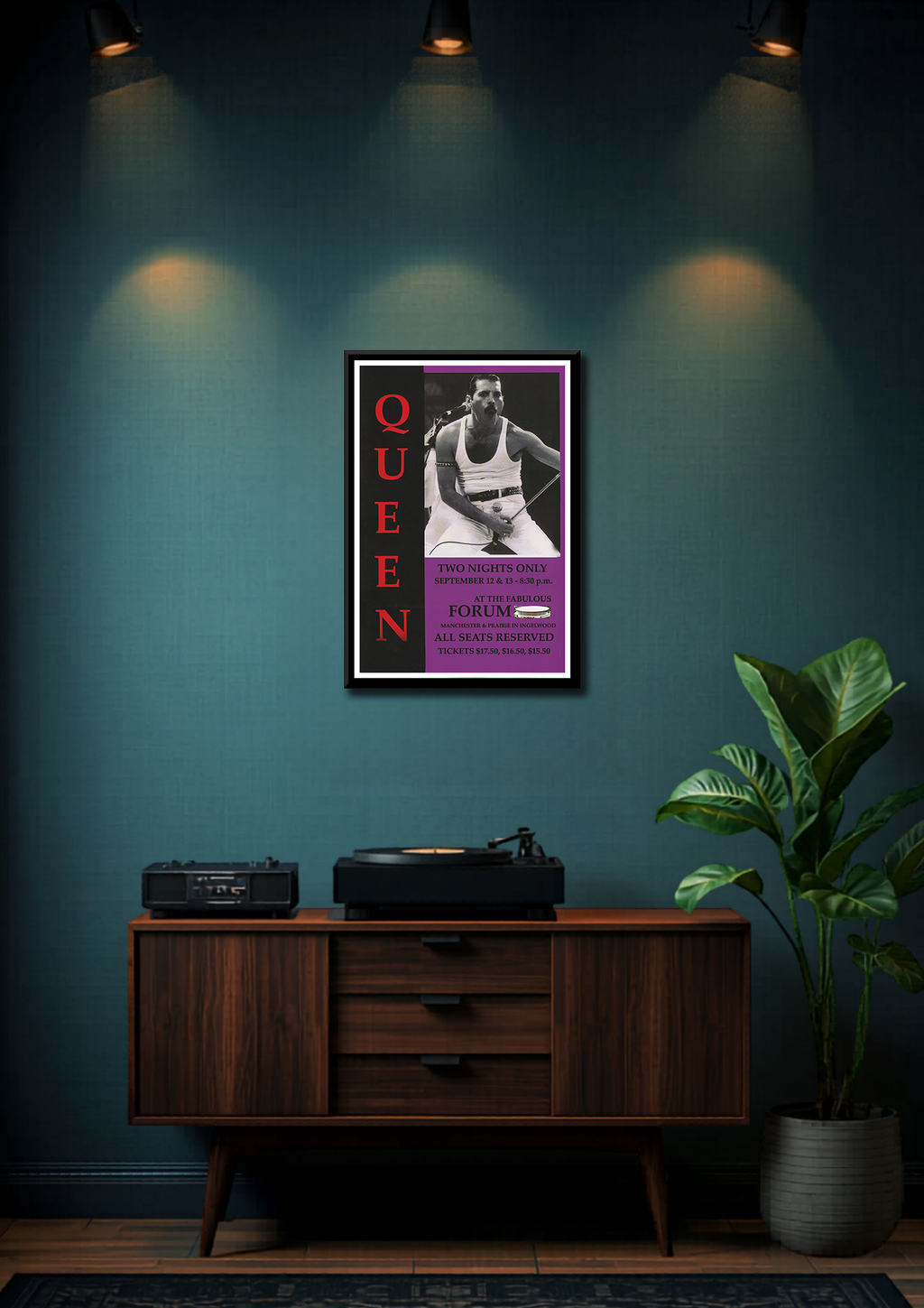 Classic Rock Queen at the Forum Framed Music Poster