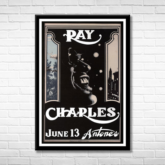 Classic Rock RAY CHARLES - ANTONES Framed Reproduction Poster