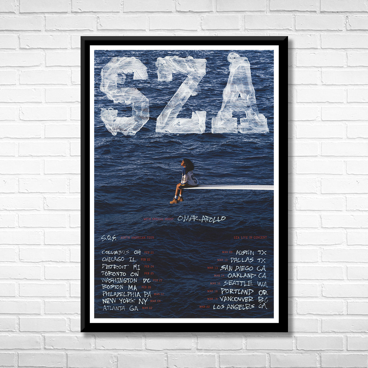 SZA Framed Music Poster