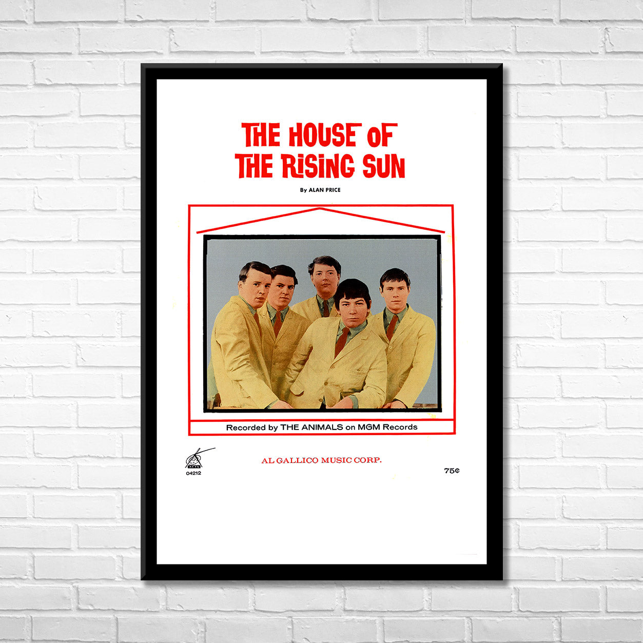 Classic Rock THE ANIMALS - HOUSE of the RISING SUN Framed Reproduction Poster