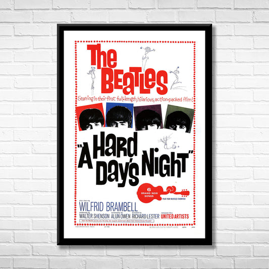 Classic Rock THE BEATLES - A HARDS DAY'S NIGHT Framed Reproduction Poster