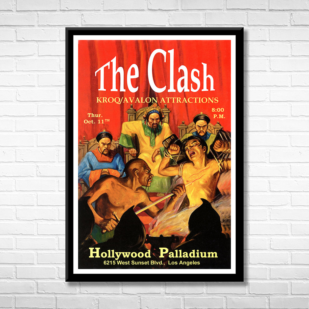 Classic Rock THE CLASH -HOLLYWOOD PALLADIUM 1980 Framed Reproduction Poster