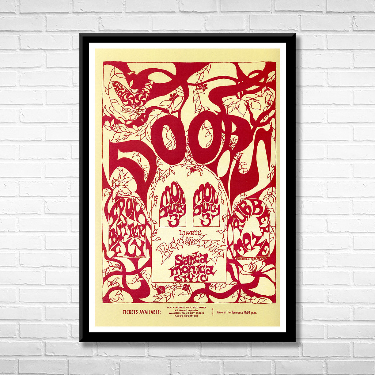 Classic Rock THE DOORS - SANTA MONICA 1967 Framed Reproduction Poster