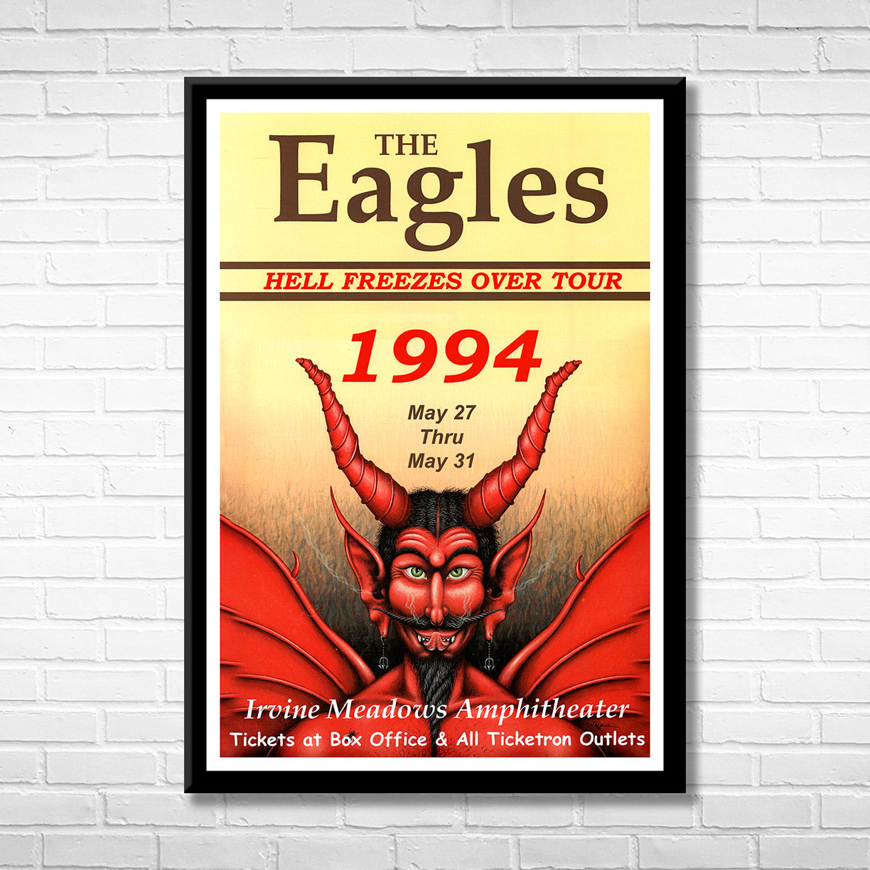 Classic Rock THE EAGLES - IRVINE 1994 Framed Reproduction Poster