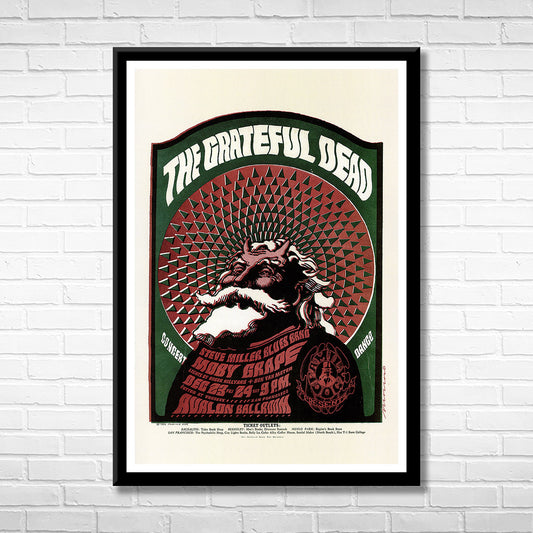 Classic Rock THE GREATFUL DEAD - AVALON 1968 Framed Reproduction Poster