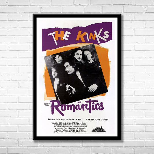 Classic Rock THE KINKS & THE ROMANTICS Framed Reproduction Poster