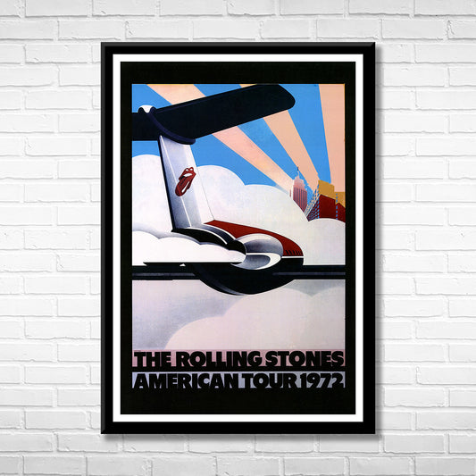 Classic Rock THE ROLLING STONES - USA TOUR 1972 Framed Reproduction Poster