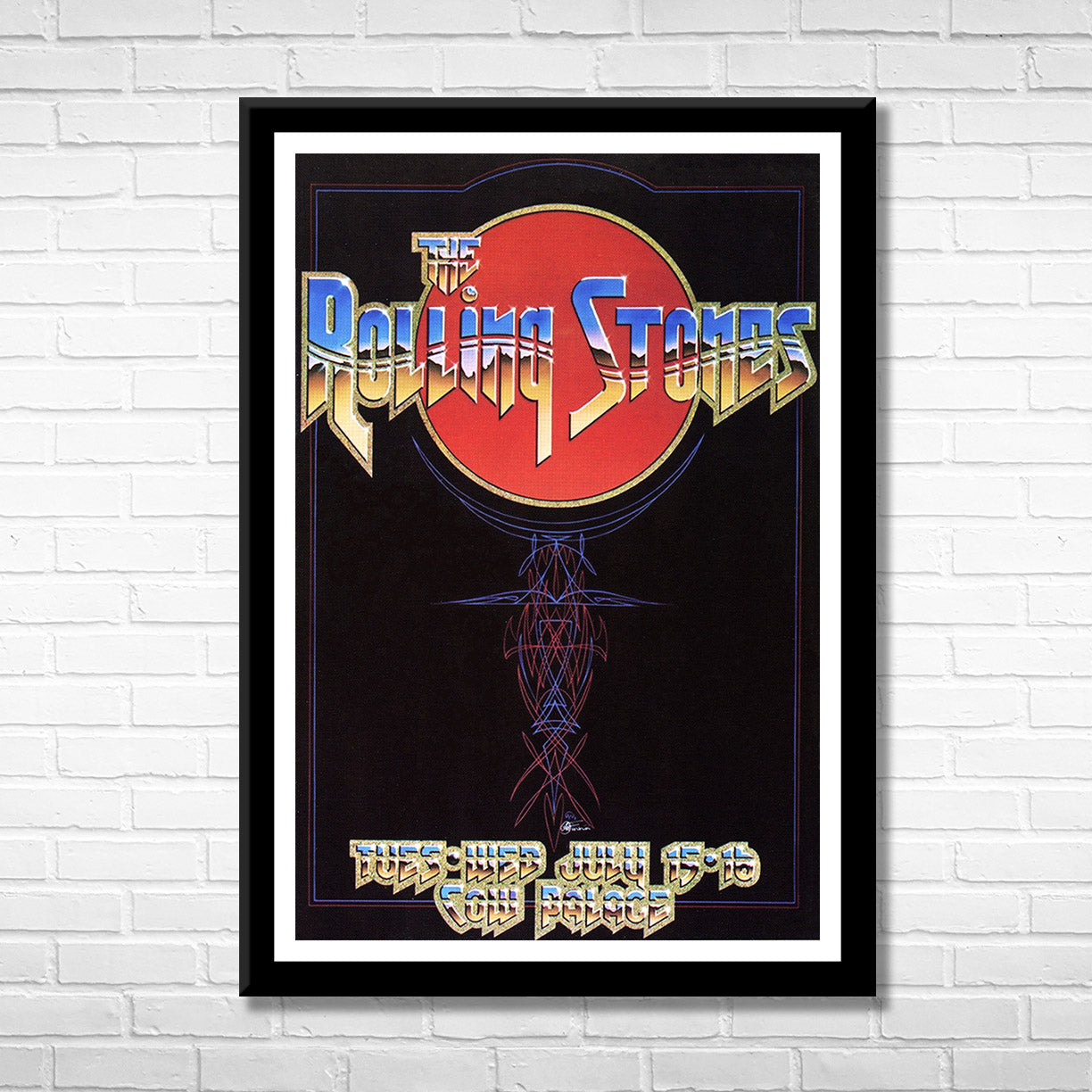 Classic Rock THE ROLLING STONES - COW PALACE Framed Reproduction Poster