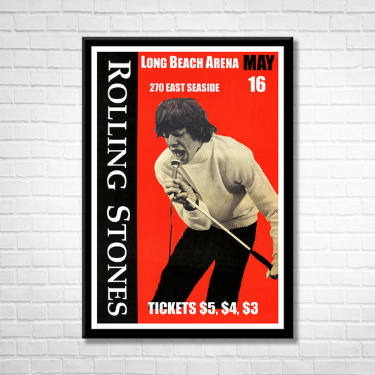 Classic Rock THE ROLLING STONES - LONG BEACH ARENA Framed Reproduction Poster