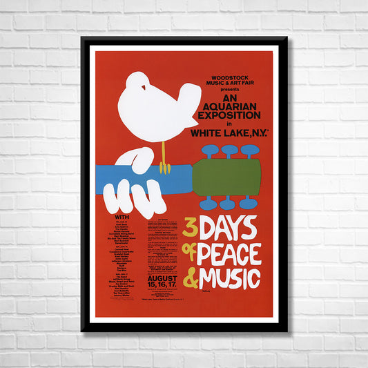 Classic Rock WOODSTOCK MUSIC & ART FAIR Framed Reproduction Poster